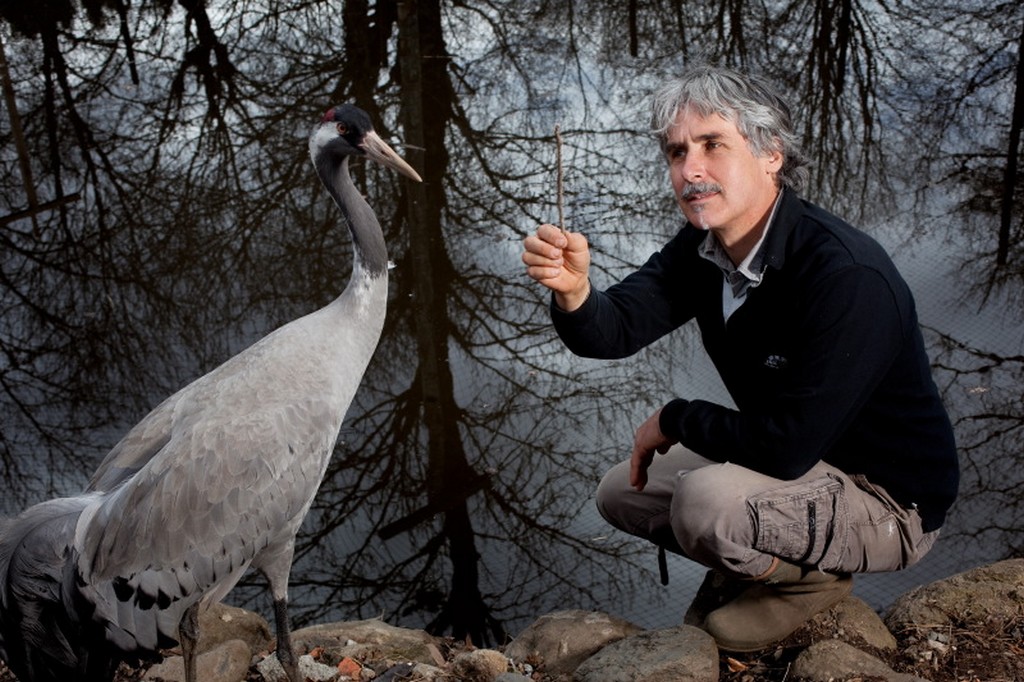 Christian Moullec avec une Grue